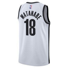 NBA Brooklyn Nets Trikot Yuta Watanabe 18 Nike 2022-23 Association Edition Weiß Swingman - Herren